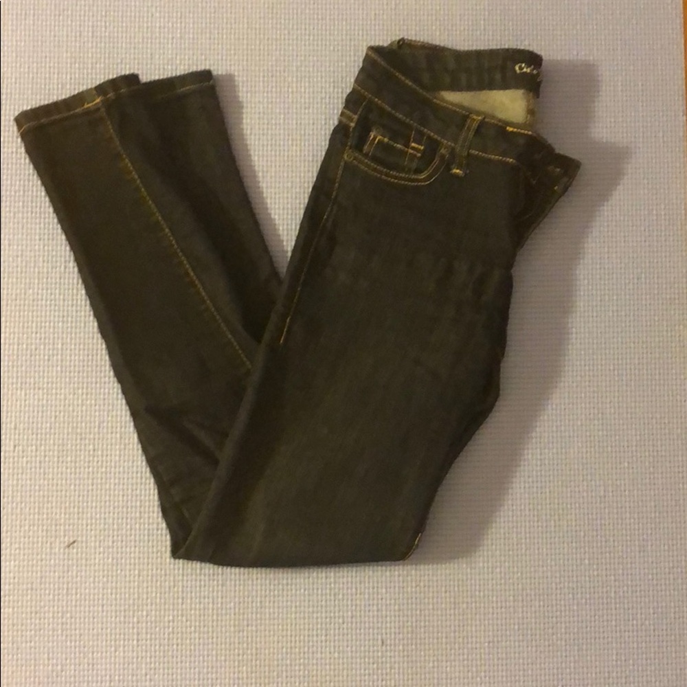 Plain dark blue jeans